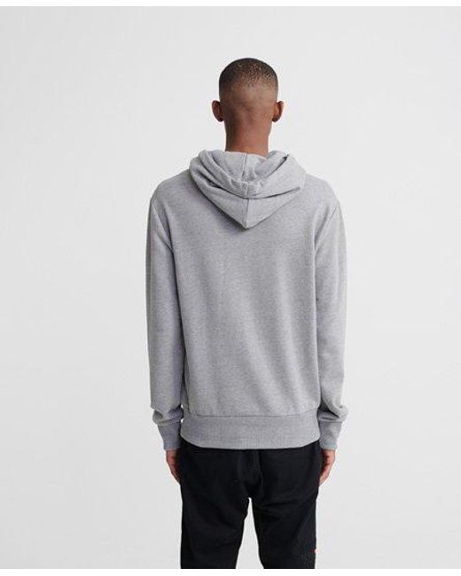 Superdry Gray Classic Varsity Hoodie Grit for men