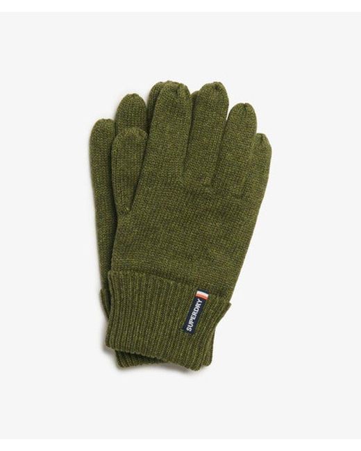 Superdry Green Essential Logo Knitted Gloves for men