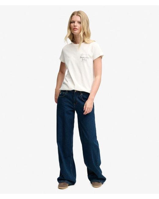 Superdry White Luxe Casual Classic T-Shirt