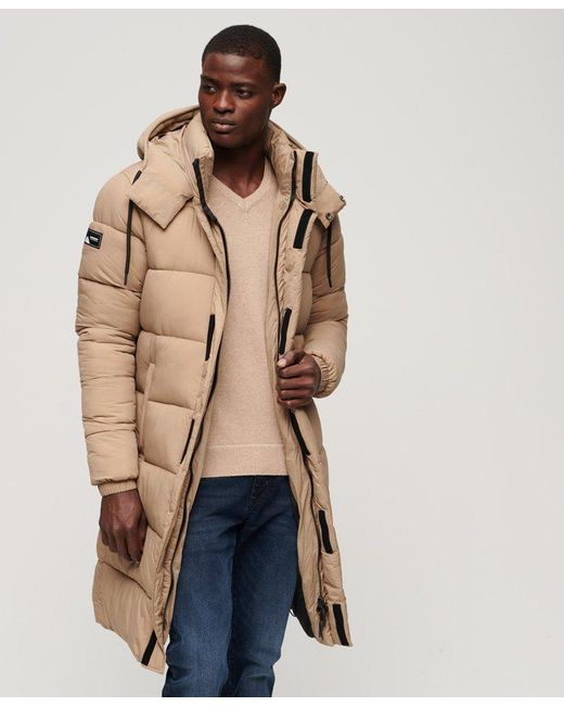 Superdry Ripstop Longline Puffer Jacket in Natural for Men | Lyst