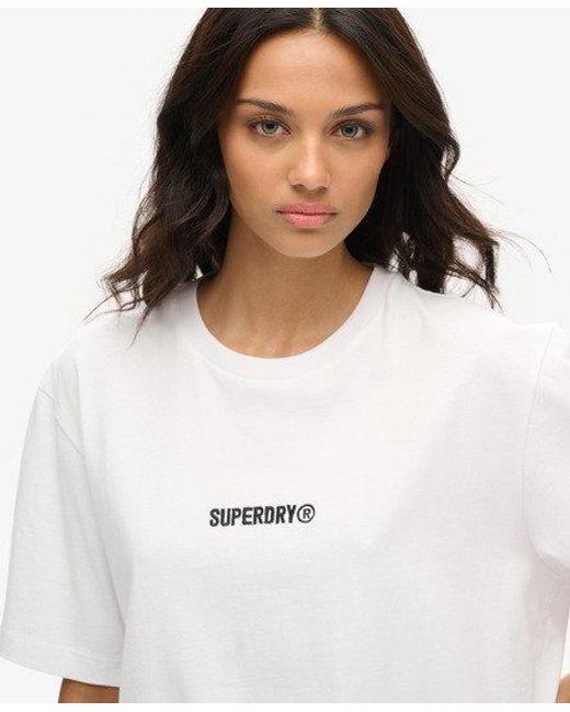 Superdry White Classic Oversized Micro Logo Graphic T-shirt