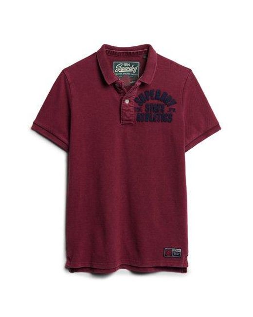 Superdry Red Vintage Athletic Polo Shirt for men