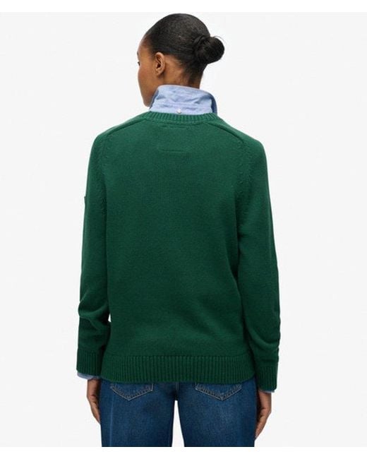 Superdry Green Slouchy Knitted Crew Jumper