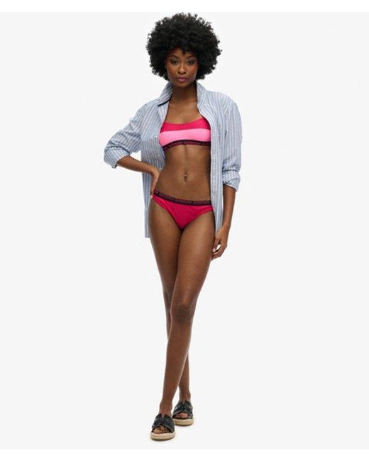 Bas de bikini espiègle élastique Superdry en coloris Pink