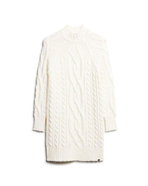 Superdry White & Co Cable Knit Mock Neck Jumper Dress