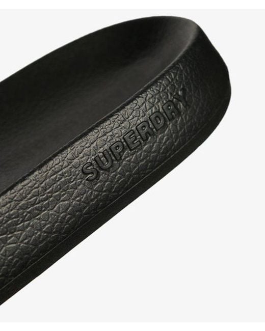 Superdry Black & Co Luxe Logo Pool Sliders