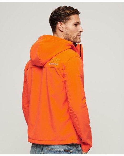 Superdry Orange Hooded Soft Shell Trekker Jacket for men