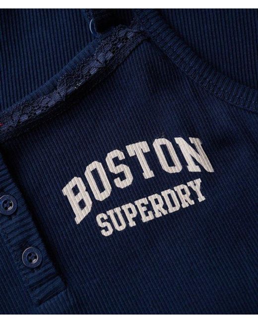Superdry Blue & Co Athletic Essentials Graphic Button Cami Top