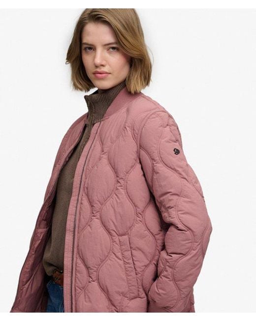 Superdry Red Short Onion Quilt Liner Jacket