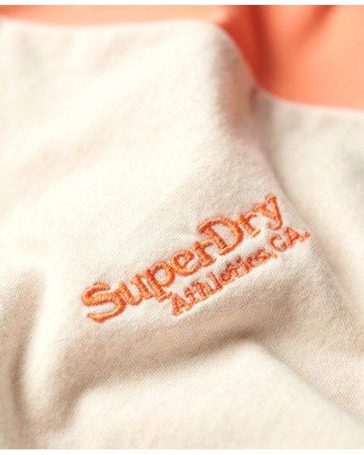 Superdry White Ladies Slim Fit Colour Block Essential Logo Long Sleeve Baseball Top