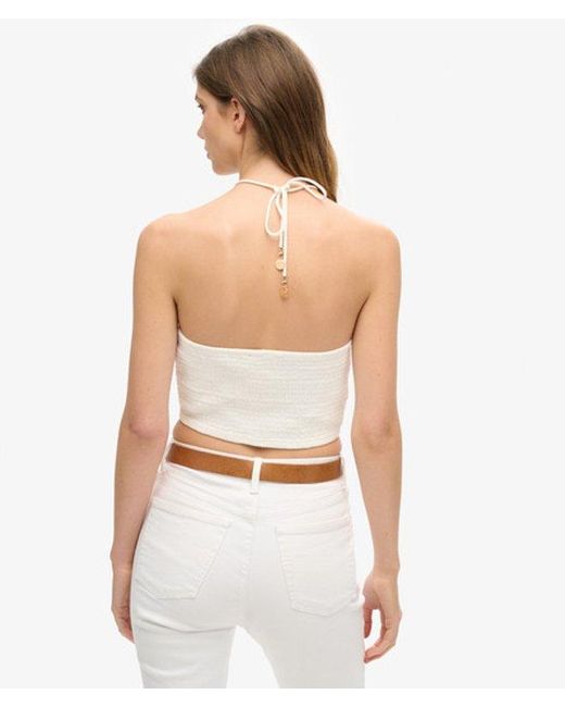 Superdry White & Co Crop Cut Out Woven Top