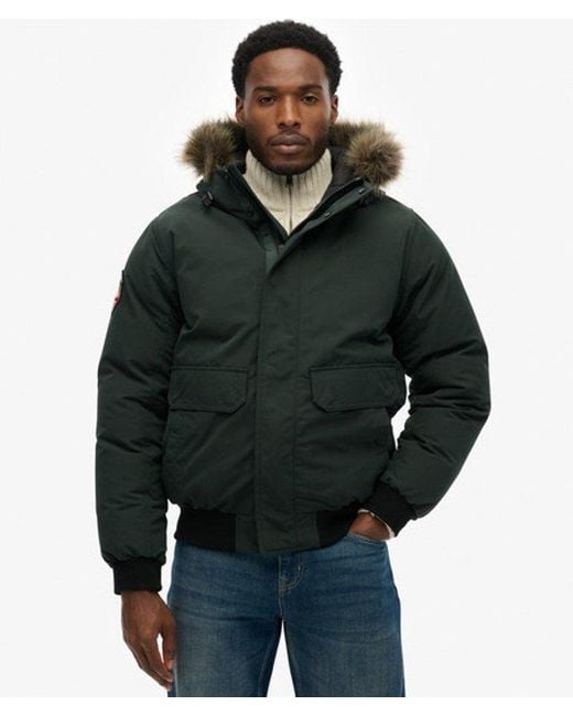 Superdry Green & Co Everest Faux Fur Bomber Jacket for men
