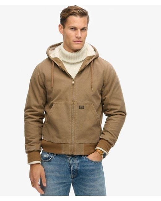 Superdry Natural & Co Vintage Workwear Hooded Bomber Jacket for men
