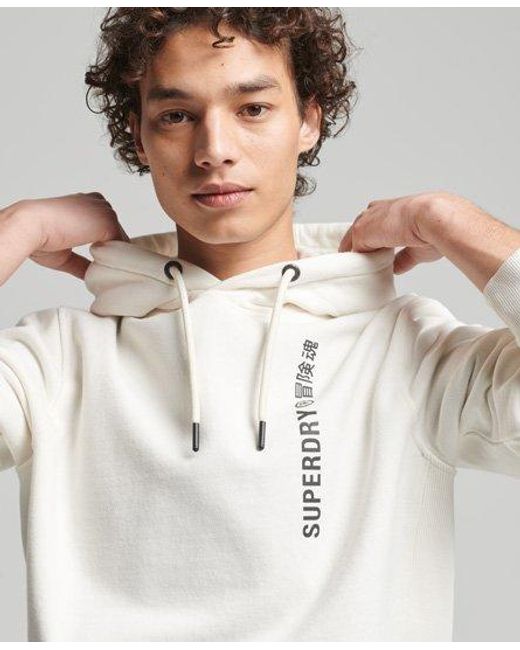 Sudadera sin cierre con capucha de corte suelto y lineal Unisex Superdry de  color Blanco | Lyst