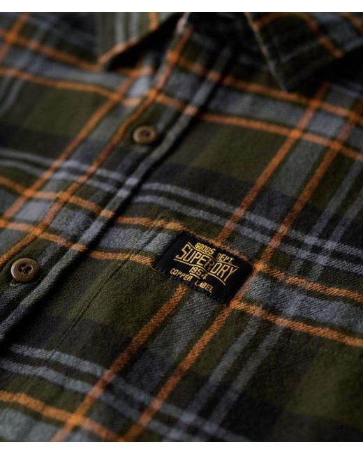 Superdry Black Organic Cotton Lumberjack Check Shirt for men