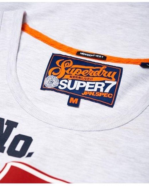 Superdry White Super Seven Mid Weight Vest Top Ice Marl for men