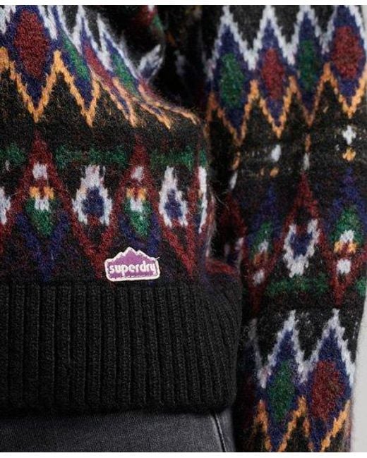 Superdry Black Vintage Fairisle Jumper Multi Mix