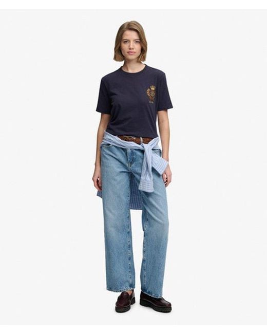 Superdry Blue & Co Crest Embellished T-shirt