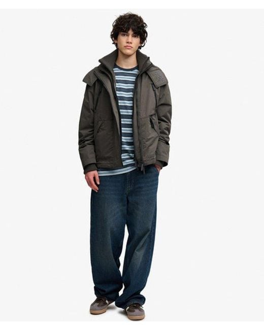 Superdry Black & Co Hooded Microfibre Arctic Windcheater Jacket for men