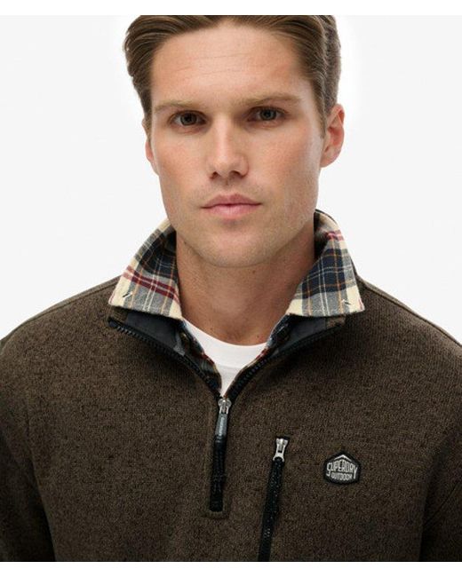 Superdry Black & Co Storm Fleece Half Zip Jumper for men