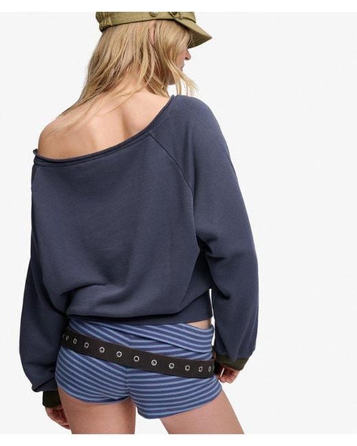 Superdry Blue Bench X & Co Bench Bardot Oversized Sweatshirt
