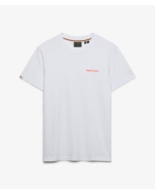 Superdry White & Co Essential Company Logo Embroidered T-shirt for men