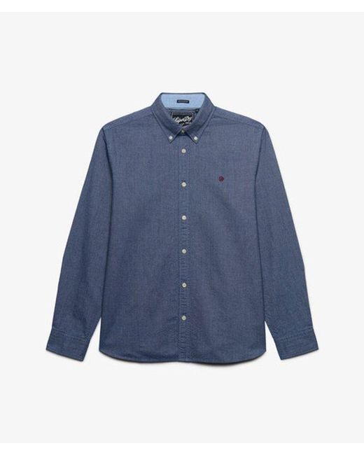 Superdry Blue & Co Preppy Oxford Long Sleeve Shirt for men