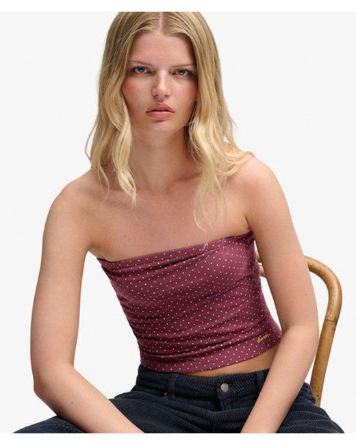 Superdry Purple & Co Athletic Essentials Jersey Bandeau Top
