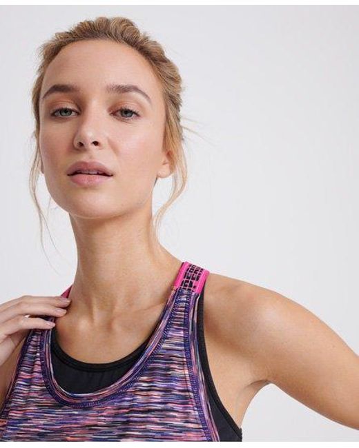 Superdry Purple Core Cross Tank Top Kinetic Space Dye