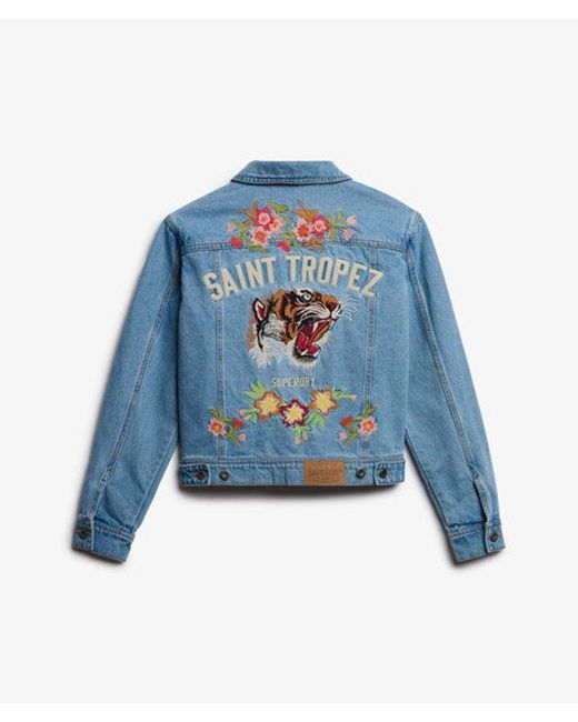 Superdry Blue Embellished Denim Jacket