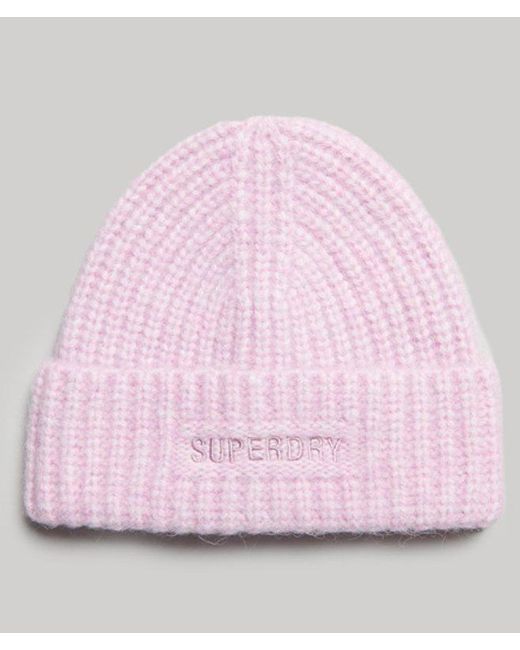 Superdry Pink & Co Essential Ribbed Beanie