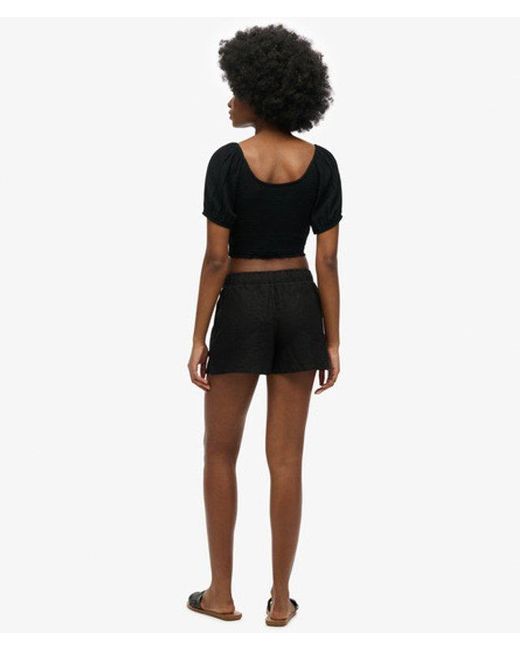 Superdry Linnen Short in het Black