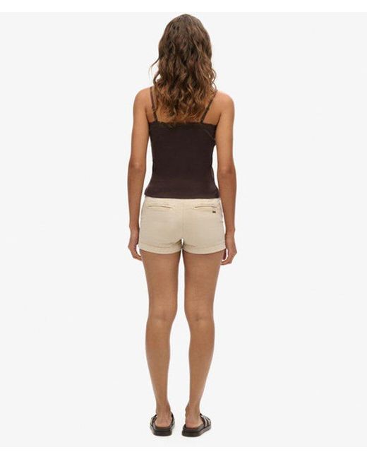 Superdry Natural Slim Fit Logo Patch Chino Hot Shorts