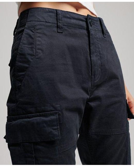 Superdry Blue Organic Cotton Slim Cargo Pants