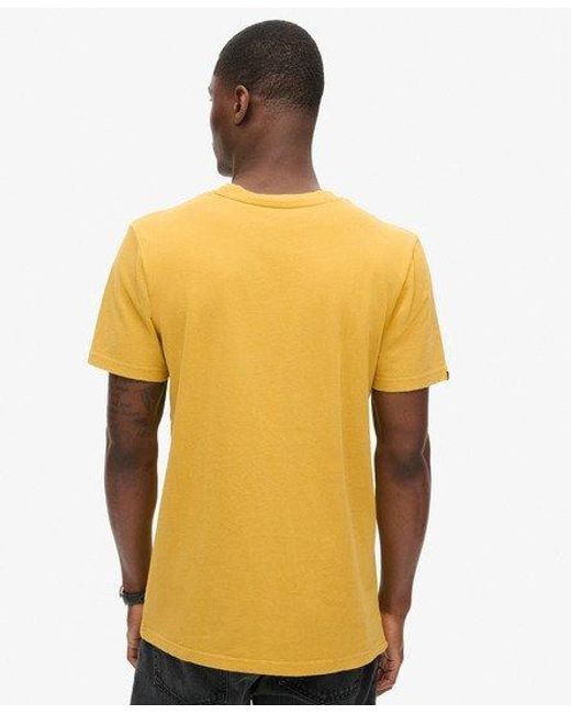 Superdry Yellow Retro Stripe Logo T-shirt for men