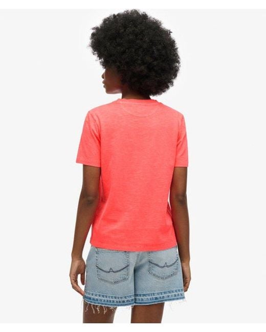Superdry Red & Co Essential Logo Garment Dye Pocket T-shirt