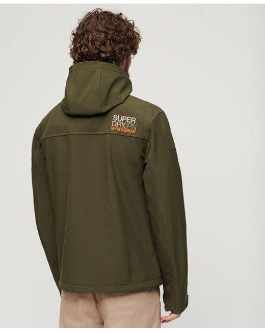 Superdry Green Hooded Soft Shell Trekker Jacket for men