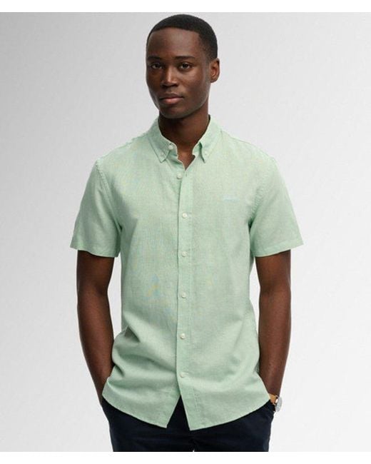 Superdry Green & Co Cotton Linen Short Sleeve Shirt for men