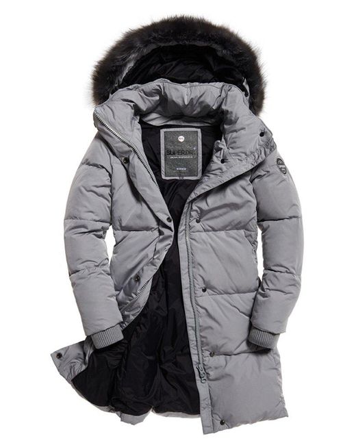 Superdry Cocoon Parka Jacket Grey in Gray | Lyst
