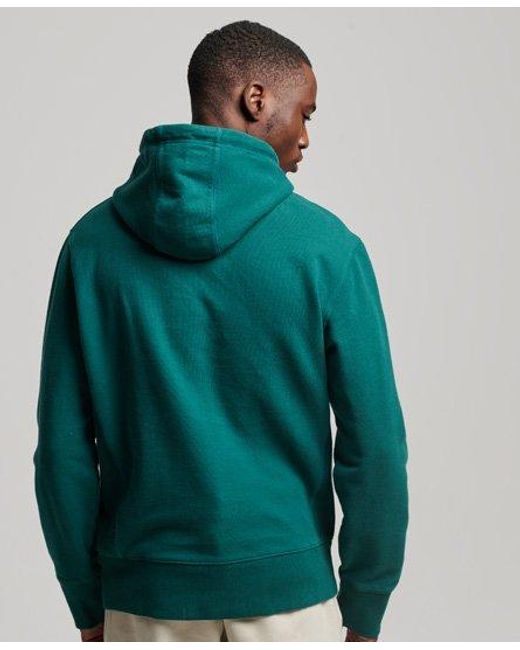 Superdry Green Loose Fit Embroidered Code Surplus Logo Hoodie for men