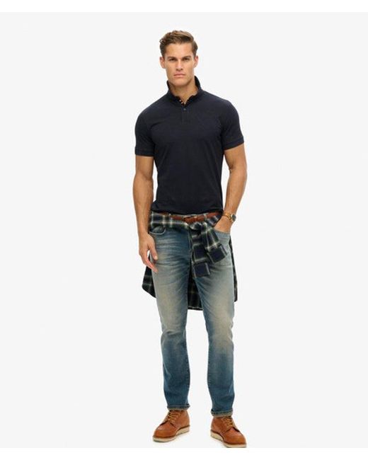 Superdry Blue & Co City Pique Polo Shirt for men