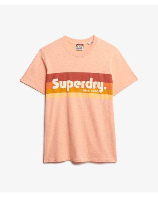 Superdry Red Terrain Logo Stripe Relaxed T-shirt for men