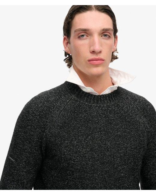 Superdry Black & Co Chunky Raglan Jumper for men