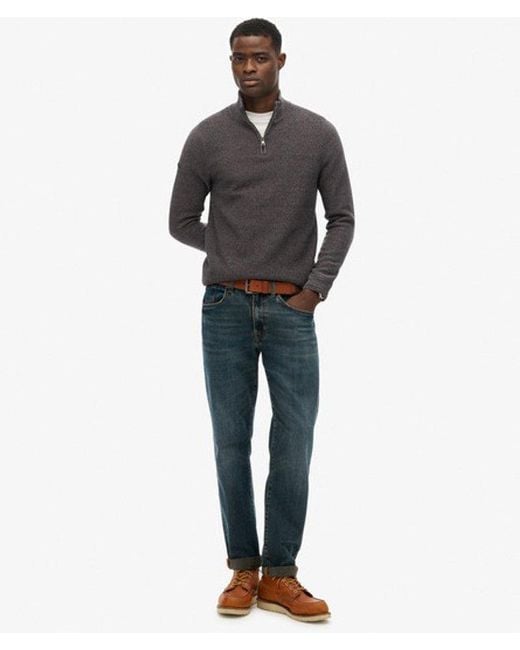 Superdry Black & Co Cotton Texture Half-zip Jumper for men