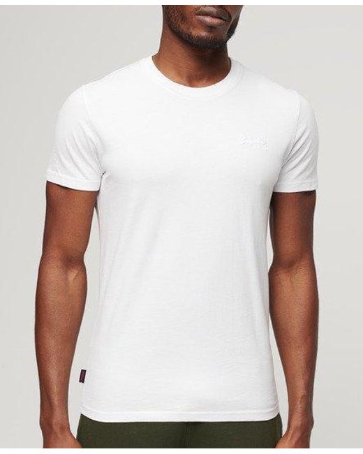 Superdry Essential T-shirt Van Biologisch Katoen Met Logo in het White voor heren