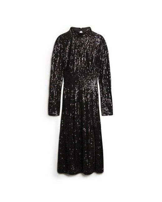 Superdry Midi-jurk Met Pailletten En Blote Rug in het Black