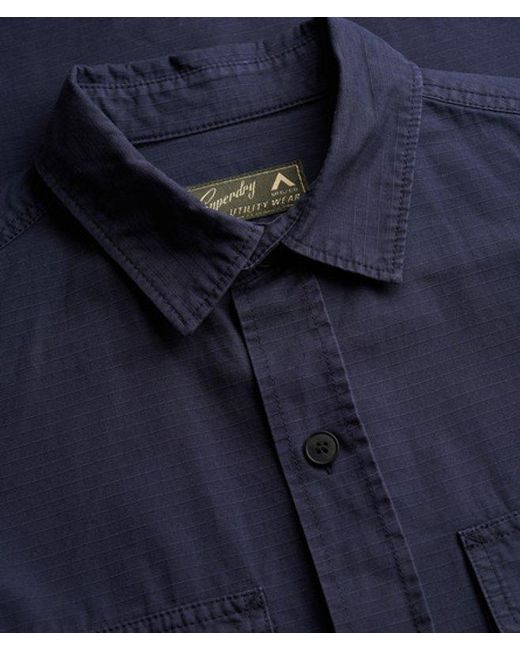 Superdry Blue & Co Military Long Sleeve Shirt for men