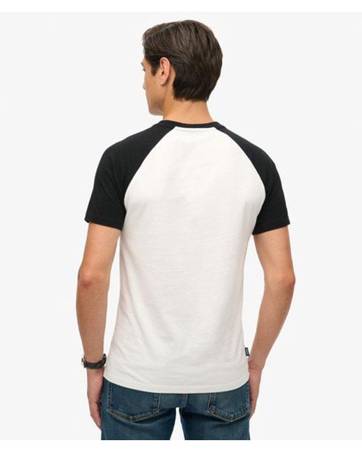 Superdry White & Co Organic Cotton Essential Logo Baseball T-shirt for men
