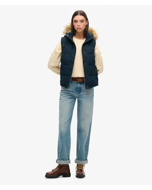 Superdry Blue & Co Everest Faux Fur Gilet