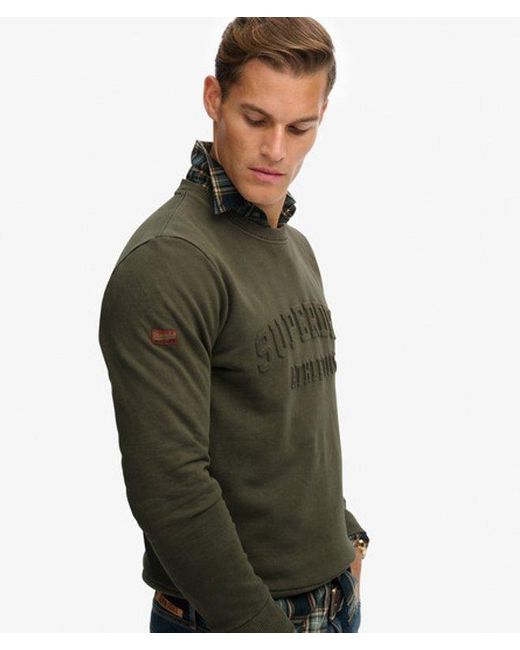 Superdry Green & Co Athletic Embossed Sweatshirt for men